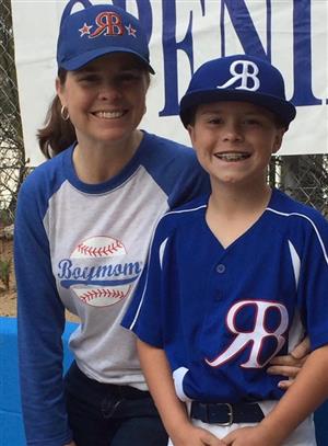 A mom and her son at a little league game